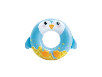 Colac gonflabil de inot cu design animal 76 cm, max. 40 kg, Pinguin, 8+ ani, Intex 59266