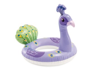 Colac gonflabil de inot cu design animal, Paun, 3-6 ani, Intex 59221