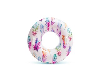 Colac gonflabil cu manere Summer Dreams, 97 cm, 80 kg, Plumaj, 9+ ani, Intex 58263