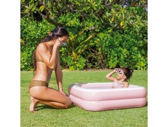 Piscina gonflabila pentru copii Play Box cu baza gonflabila, 86x25 cm, 57 L, Roz, 1-3 ani, Intex 57100