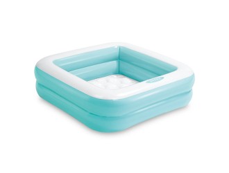 Piscina gonflabila pentru copii Play Box cu baza gonflabila, 86x25 cm, 57 L, Albastru, 1-3 ani, Intex 57100