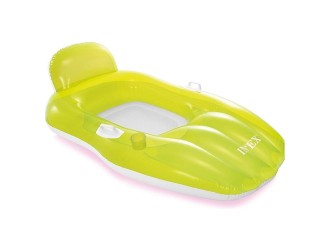 Sezlong gonflabil pentru apa cu manere, 163x104 cm, max. 100 kg, 9+ ani, Verde, Intex 56805