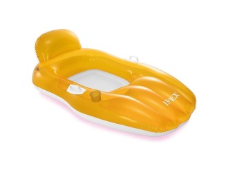 Sezlong gonflabil pentru apa cu manere, 163x104 cm, max. 100 kg, 9+ ani, Portocaliu, Intex 56805