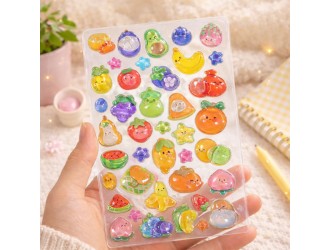 Stickere 3D - Fructe Tiki Wiki seria Crystal 