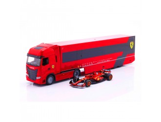 Macheta auto Camion Iveco S-Way cu bolidul SF-24 (1:43) Bburago