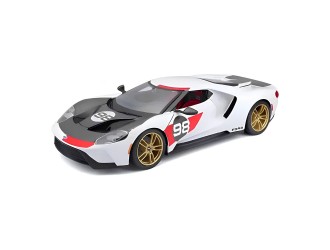 Macheta auto metalica Kinsmart Ford GT Heritage Edition Alb, Scara 1:36