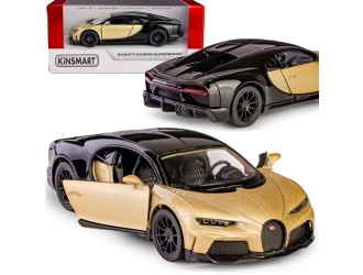 Macheta auto metalica Kinsmart Bugatti Chiron Supersport Auriu, Scara 1:36