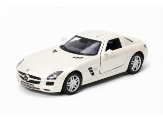 Macheta auto metalica Kinsmart Mercedes-Benz SLS AMG Alb, Scara 1:36