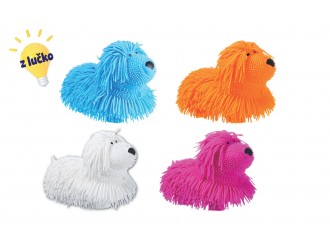 Jucarie antistres squishy catel cu lumina Unikatoy SQUIZI, caine portocaliu 25589