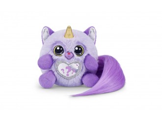 ucarie de plus surpriza Rainbocorns Kittycorn Fluffles S9, coada violet, de colectie, 3+ 03354