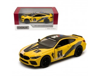 Macheta auto metalica Kinsmart BMW M8 Competition Coupe Galben, Scara 1:36