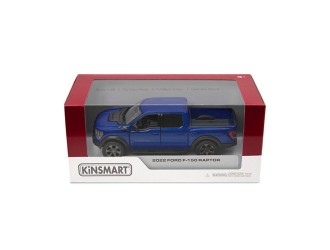 Macheta auto metalica Kinsmart Ford F-150 Raptor Albastru, Scara 1:36