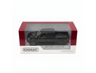 Macheta auto metalica Kinsmart Ford F-150 Raptor Negru, Scara 1:36