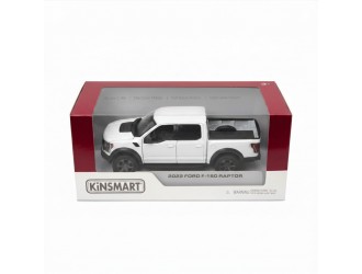 Macheta auto metalica Kinsmart Ford F-150 Raptor Alb, Scara 1:36