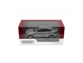 Macheta auto metalica Kinsmart BMW X6 Argintiu, Scara 1:36