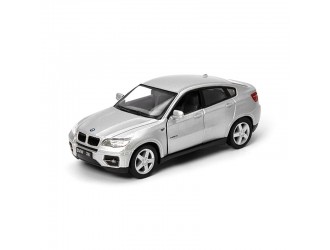 Macheta auto metalica Kinsmart BMW X6 Argintiu, Scara 1:36