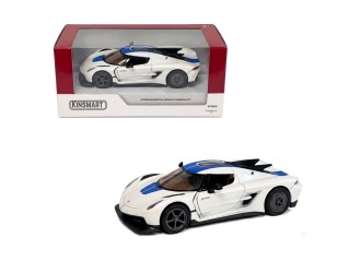 Macheta auto metalica Kinsmart Koenigsegg Jesko Absolut Alb, Scara 1:36