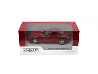 Macheta auto metalica Kinsmart Mercedes-Benz SLS AMG Rosu, Scara 1:36