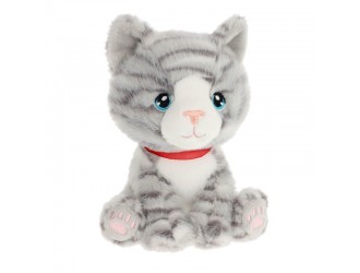 Jucarie de plus Keel Toys Keeleco Kitty Love Pisica Grey Gri 14 cm