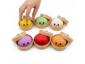Jucarie Antistres Squishy Bun, Rainbow Mystery Dumpling, Common Edition, Cutie Misterioasa, Culoare Aleatorie, +3