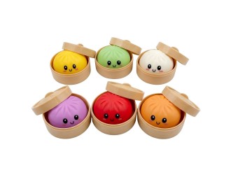 Jucarie Antistres Squishy Bun, Rainbow Mystery Dumpling, Common Edition, Cutie Misterioasa, Culoare Aleatorie, +3