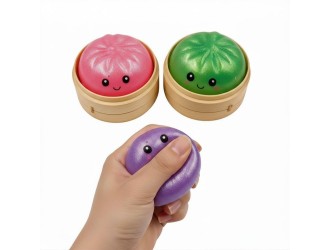 Jucarie Fidget Squishy Dumpling  Bun, Sugar Edition, Cutie Misterioasa, Culoare Aleatorie, +3 ani