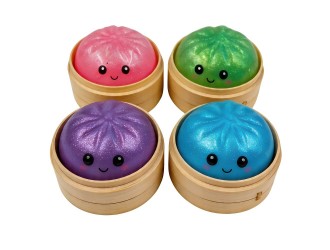 Jucarie Fidget Squishy Dumpling  Bun, Sugar Edition, Cutie Misterioasa, Culoare Aleatorie, +3 ani