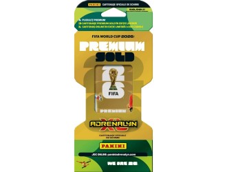 Carduri de colectie Panini FIFA World Cup 2026 Adrenalyn XL - Premium Gold Blister Pack, 14 carduri (3 Premium Gold Limited Edition + 1 Coin Card)
