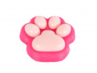 Jucarie antistres Glamour Squishy Labuta de Pisica Giganta, 17 cm, 500 g, Roz Intens cu Roz Pal