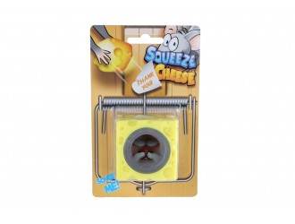 Jucarie antistres Squishy Squeeze Cheese Pop-Up Mouse, Capcana cu Soricel care Iese din Cascaval, 5 cm, Gri