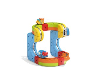 Set Tren cu Traseu Magnetic, Circuit 3D cu Trenulet si Adsorbtie Magnetica, 18 Piese, 3.7V Baterie ZJA400446