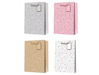Punga pentru cadou hartie Flori 26x10x32 cm diverse culori, ZJA412584