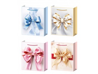 Punga pentru cadou hartie Fundita lucioasa 26x10x32 cm diverse culori, ZJA412588