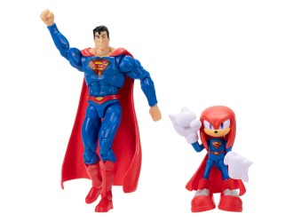 Figurina de colectie Sonic the Hedgehog x DC Comics Superman & Knuckles, 15 cm + 7 cm, Jakks Pacific
