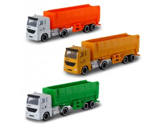 Macheta Camion cu remorca, in cutie de plastic 1:64 TechnoDrive, model aleator