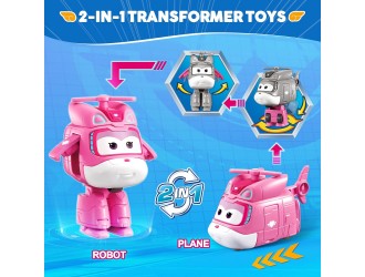 Figurina Transformabila Super Wings Shining Dizzy, Avion si Robot, 13 cm