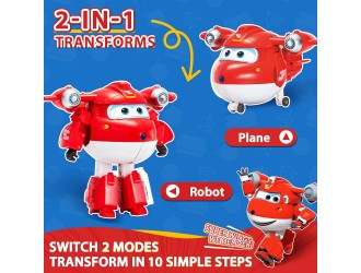 Figurina Transformabila Super Wings Shining Jett, Avion si Robot, 13 cm