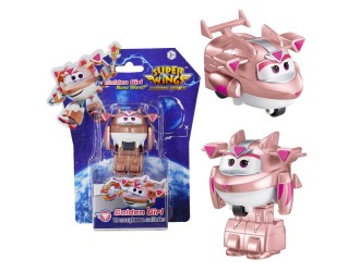 Figurina Transformabila Super Wings Golden Girl, Avion si Robot, 5 cm