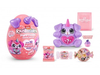 Jucarie de Plus Surpriza Rainbocorns Puppycorn S8 ZURU, cu Accesorii si Figurina Misterioasa