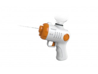 Pistol electric cu apa pentru copii, reincarcabil USB, rezervor 200 ml, jet 5-8 m, 16 cm, Alb/Portocaliu