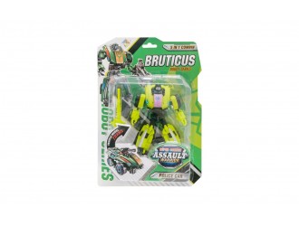 Robot transformabil Bruticus Assault Warrior Police Car Verde, 2 in 1, Robot si Masina de politie