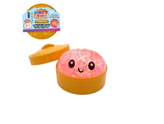 Jucarie Antistres Squishy Smiling Dumpling cu Sclipici, Sparkling Water, Roz, 8 cm, 230 gr