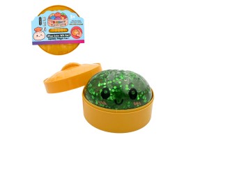 Jucarie Antistres Squishy Smiling Dumpling cu Sclipici, Sparkling Water, Verde, 8 cm, 230 gr