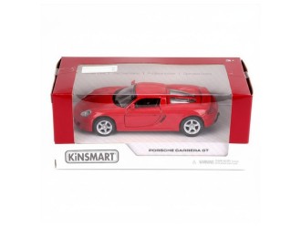Macheta auto metalica Kinsmart Porsche Carrera GT KT5081W, scara 1:36, cu usi care se deschid, Rosu