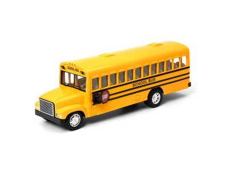 Macheta autobuz metalica Kinsmart School Bus KS6501W, scara 1:70, cu usi care se deschid, Galben