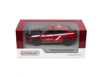 Macheta auto metalica Lamborghini Urus Rescue Kinsmart KT5447WPR, scara 1:38, cu usi care se deschid, Rosu