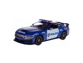 Macheta auto metalica Ford Mustang Police Kinsmart KT5455WPR, scara 1:38, cu usi care se deschid, Albastru