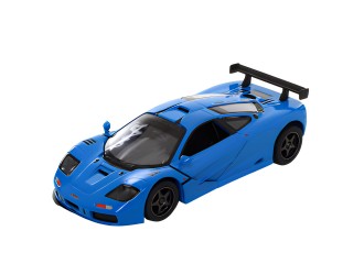 Macheta auto metalica 1995 McLaren F1 GTR Kinsmart KT5411W, scara 1:34, cu usi care se deschid, Albastru