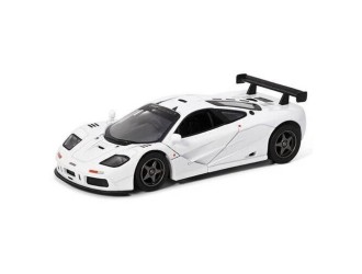 Macheta auto metalica 1995 McLaren F1 GTR Kinsmart KT5411W, scara 1:34, cu usi care se deschid, Alb