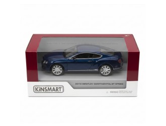 Macheta auto metalica Bentley Continental GT Speed Kinsmart KT5369W 1:38, cu usi care se deschid, Albastru